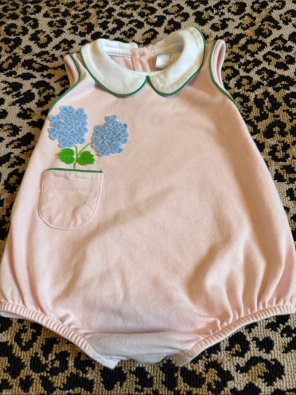 Little English Pink Sleeveless Floral Pocket One-Piece bubble